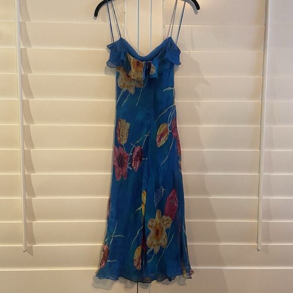 Ralph Lauren Collection Purple Label Floral 90s Silk Slip Dress Midi Sleeveless - Picture 12 of 15